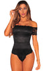 Sexy Black Lace off Shoulder Bodysuit